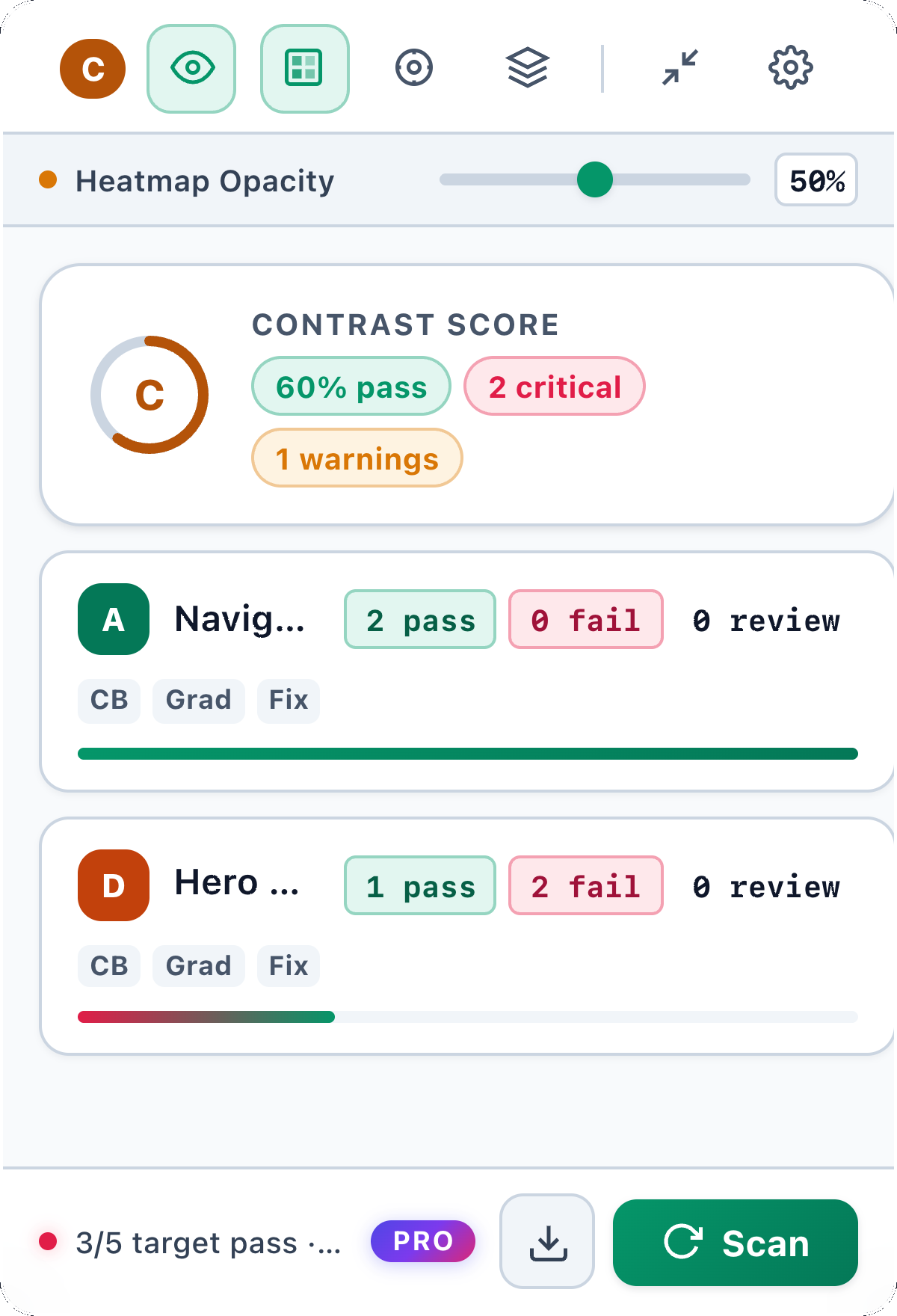 TintSense plugin with Live Heatmap controls enabled